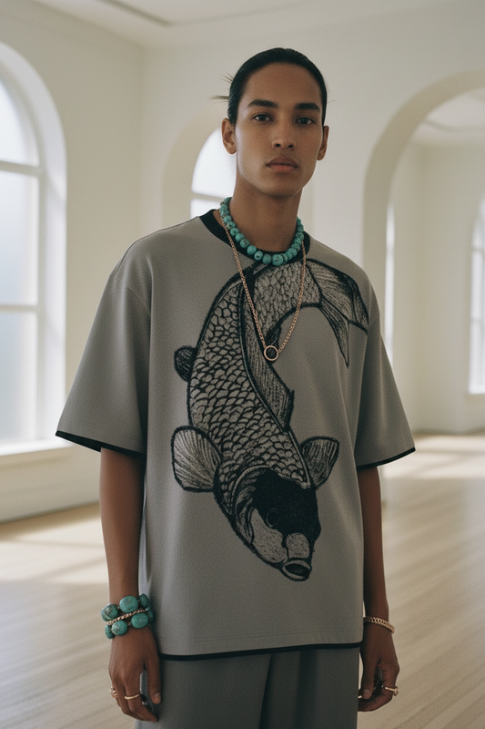 Koi Knitted Crew Neck T-Shirt