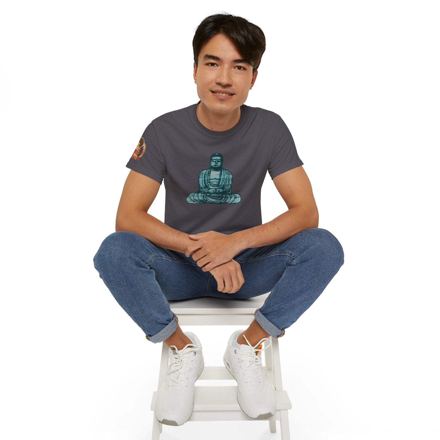 Fine Art Buddha Chalk Drawing Print Unisex Ultra Cotton Tee