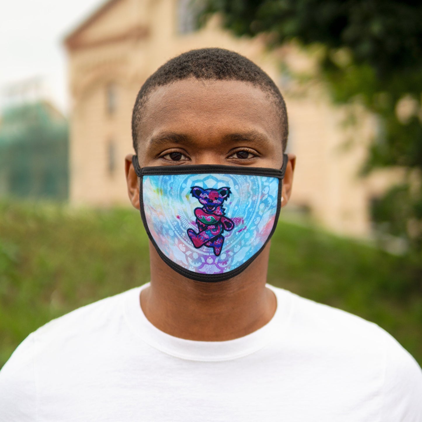 Marching Bear Mixed-Fabric Face Mask