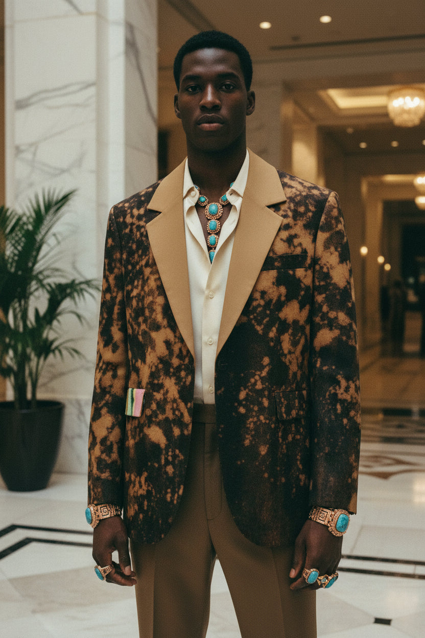 Oxidized Mandala Cotton Casual Blazer