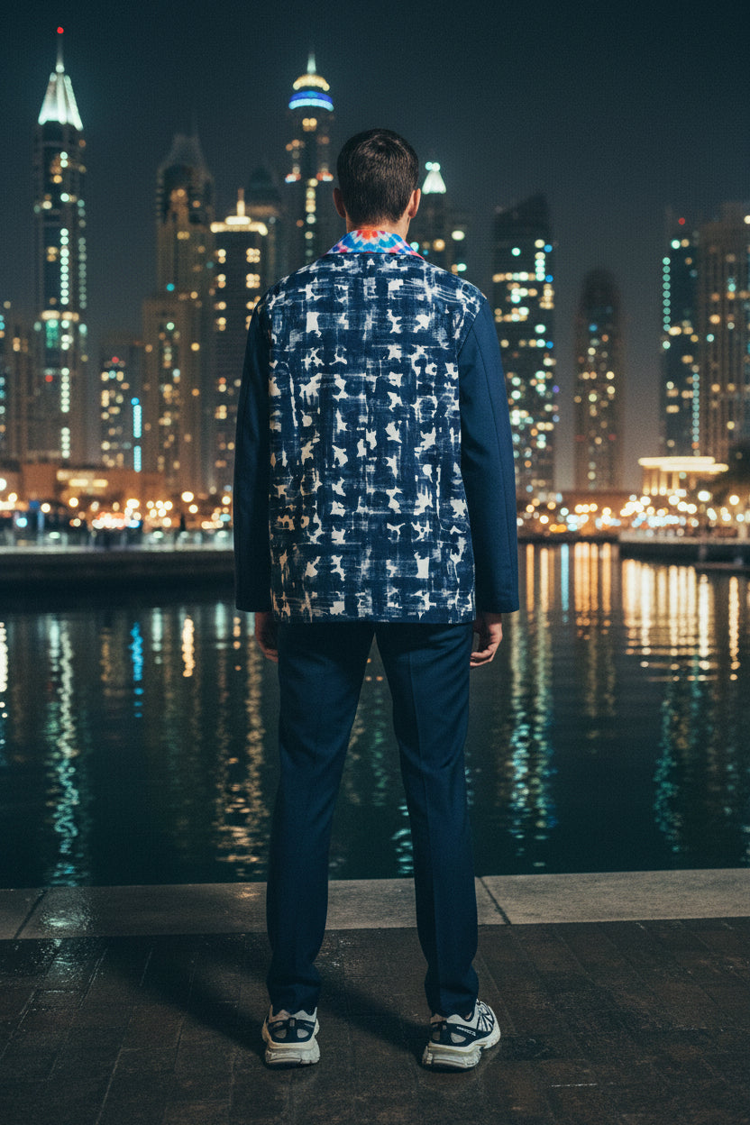 Shibori Jet Men's Cotton Blazer
