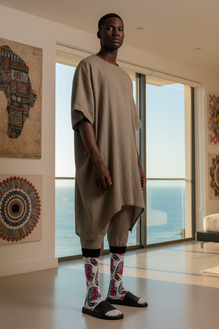 LOVE PILL Cushioned Crew Socks Ivory Powder
