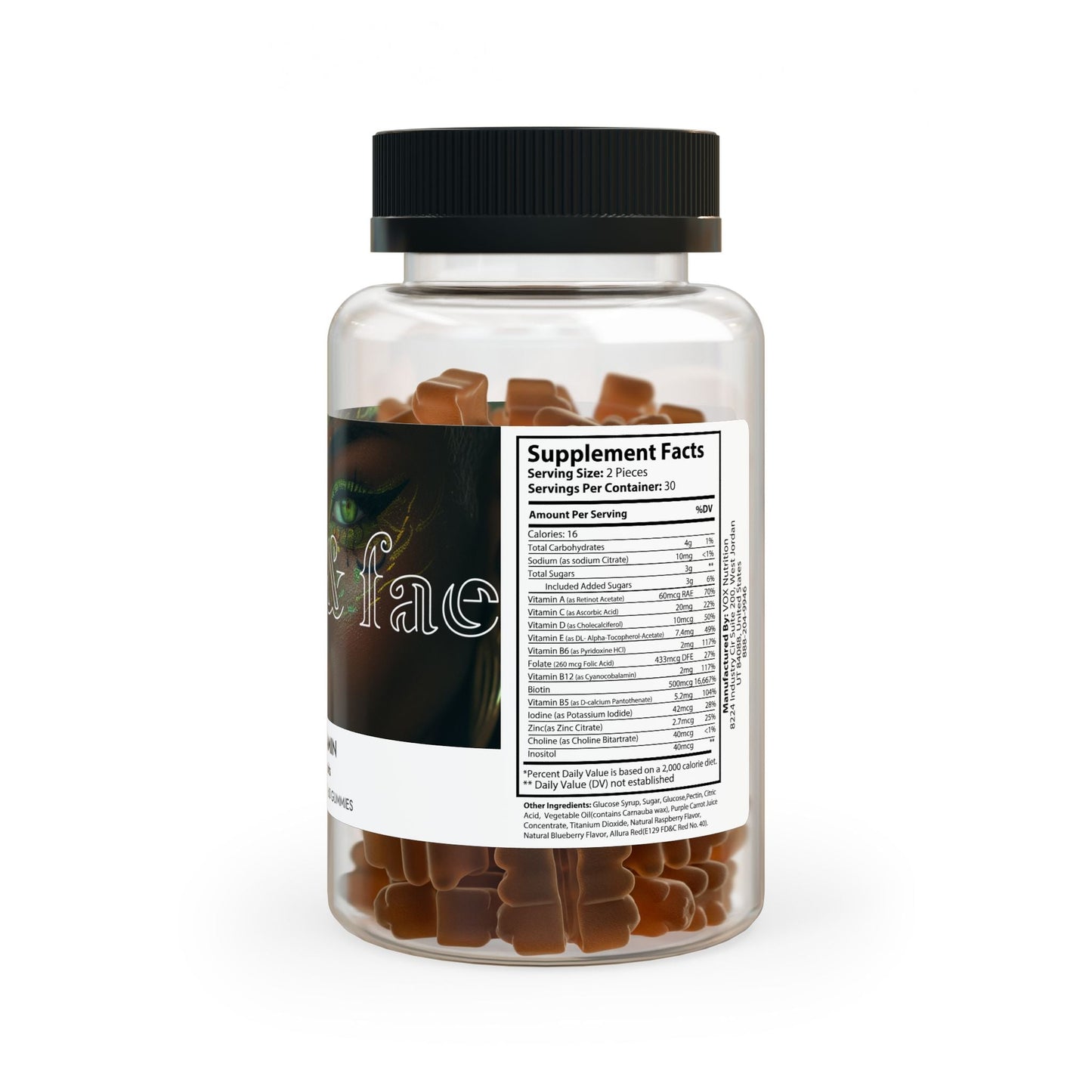 Hair Vitamin Gummies (60 Gummies) by Aziza & Fae