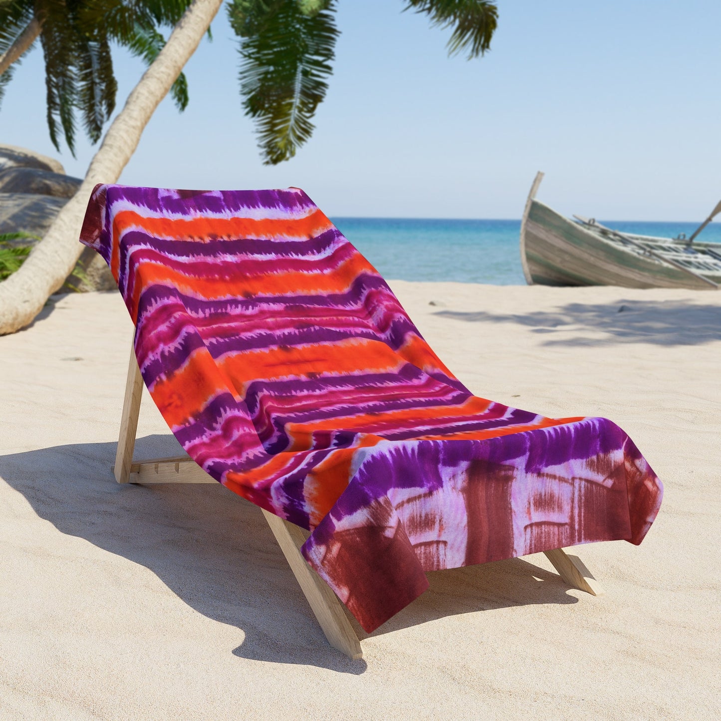 Drip Dyed Print Beach Towel