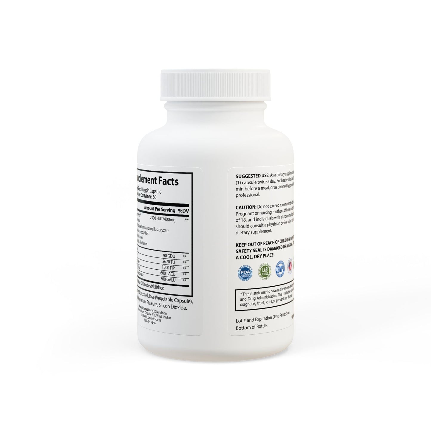 Aziza & Fae Digestive Enzyme Blend Supplement (60 Capsules)