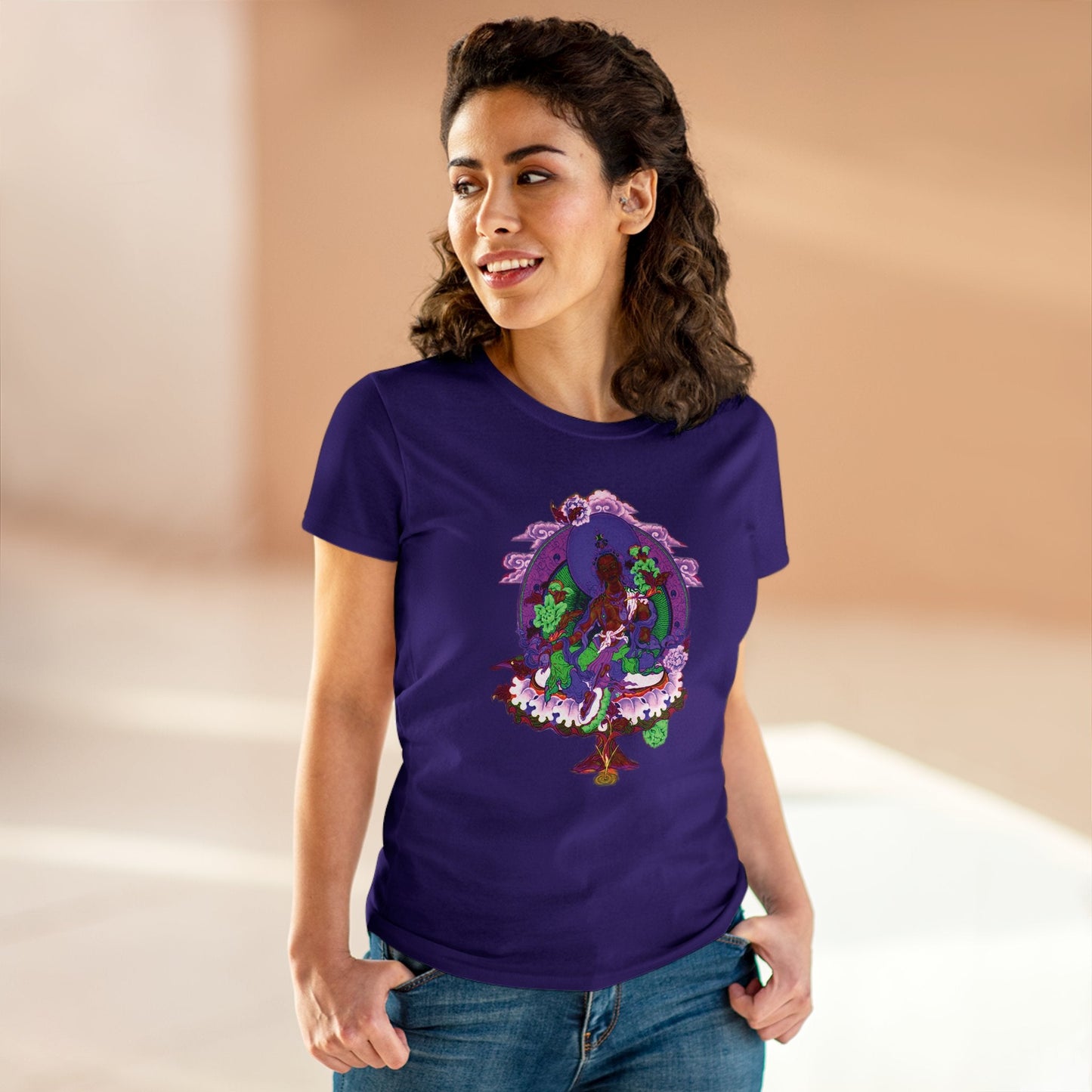 Buddha Pastel Sketch Women's Cotton Tee