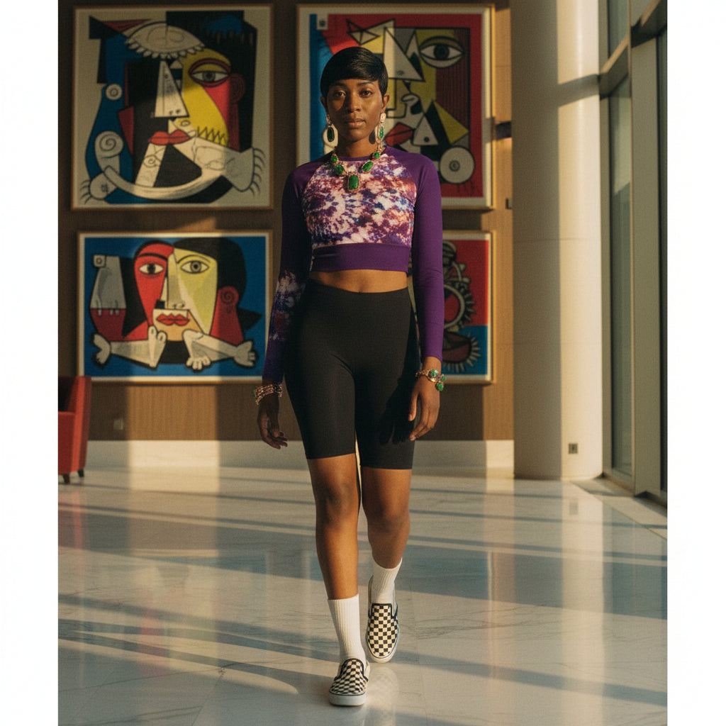 Cheer Tye Dye long-sleeve crop top