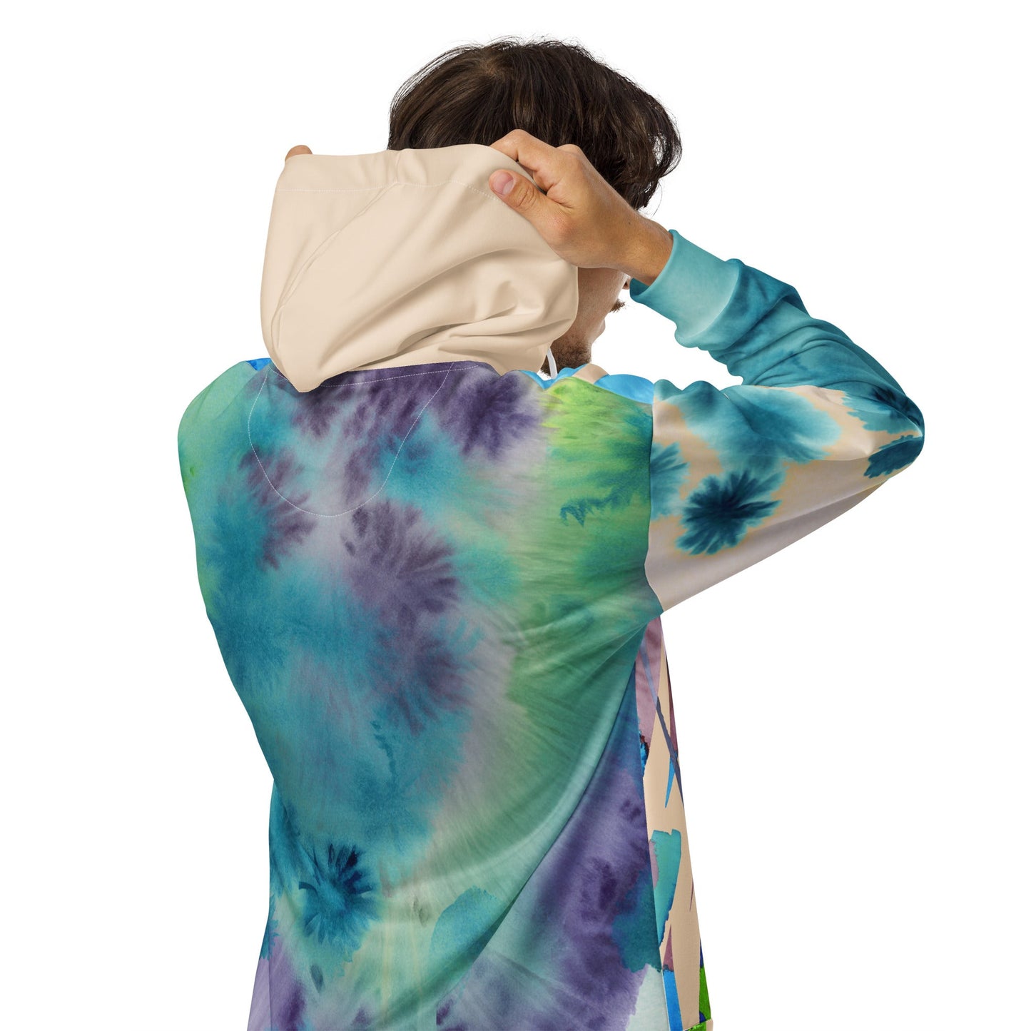 Watercolor Stripe Brush Stroke Unisex zip hoodie