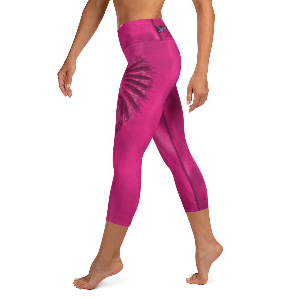 Hot Pink Hazey Breeze High Waist Capri Leggings