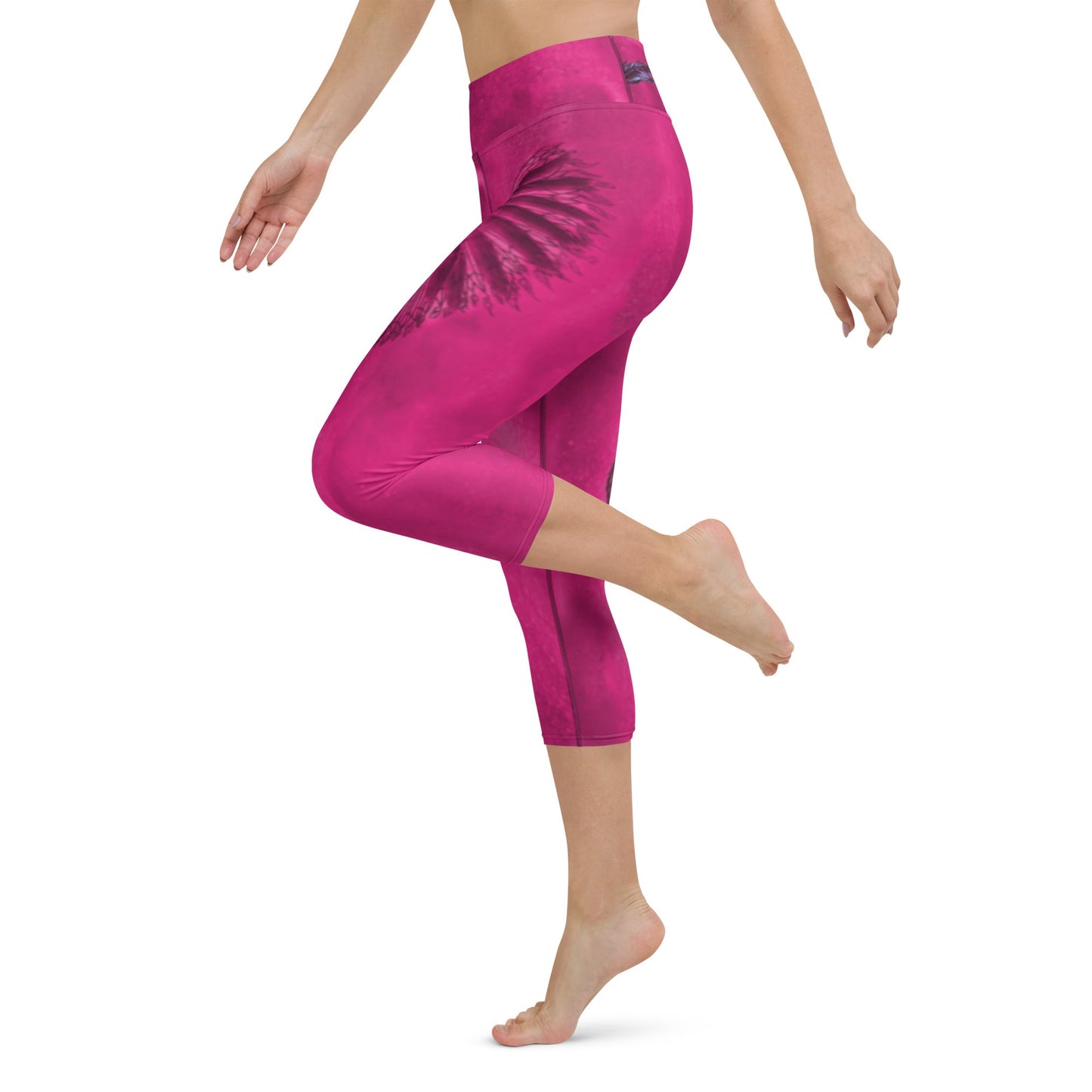 Hot Pink Hazey Breeze High Waist Capri Leggings