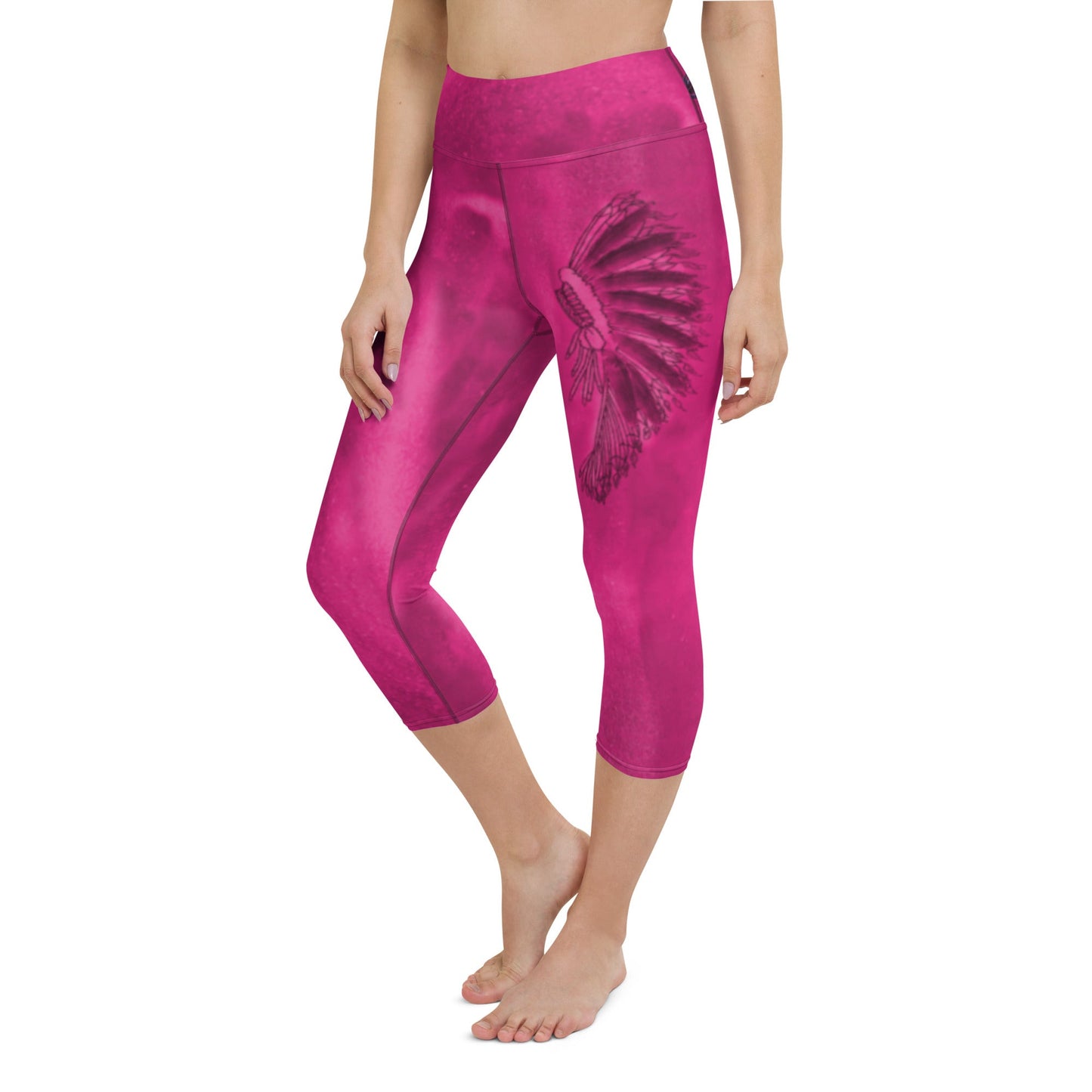 Hot Pink Hazey Breeze High Waist Capri Leggings