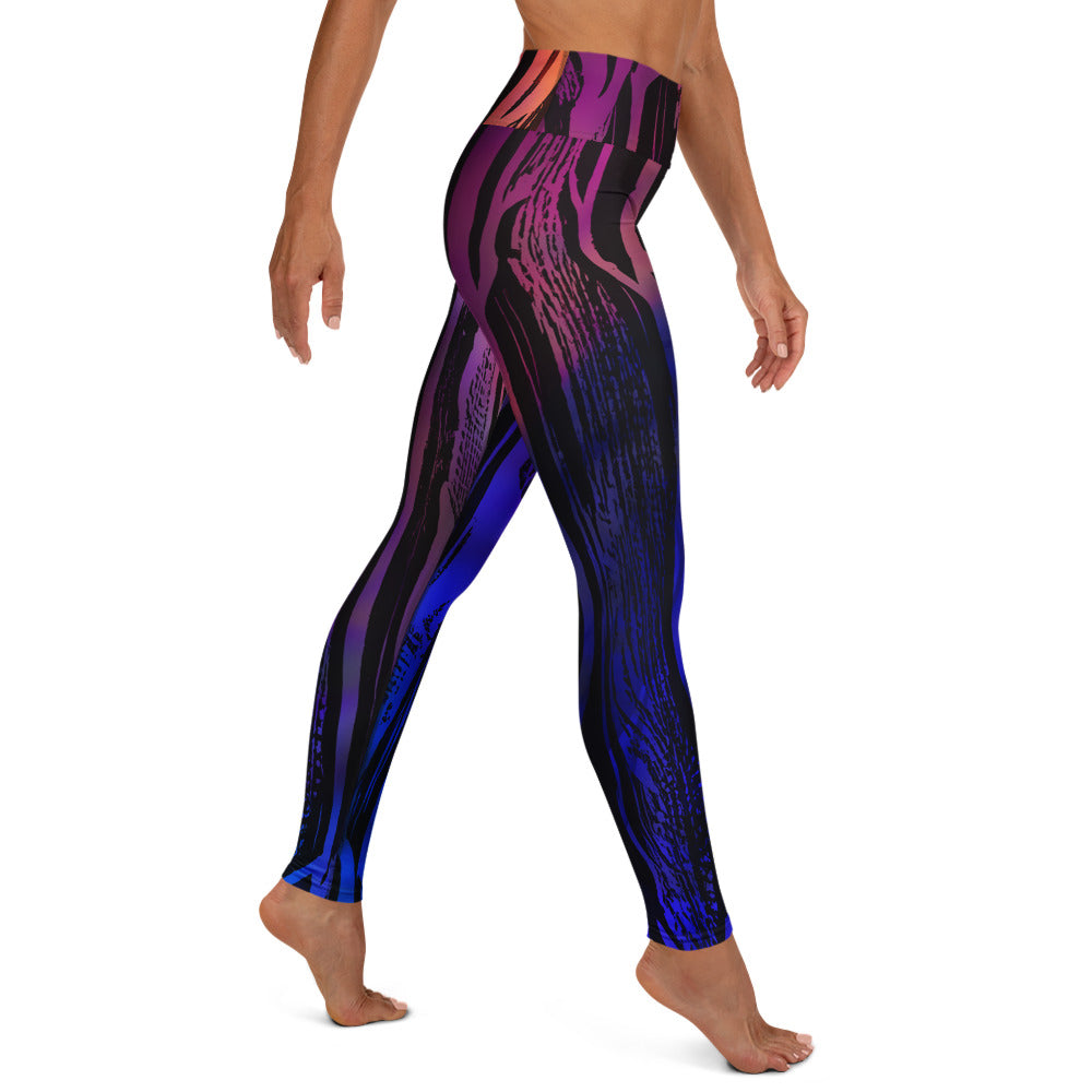 Cyberpunk Woodgrain Sherbert High Waist Leggings