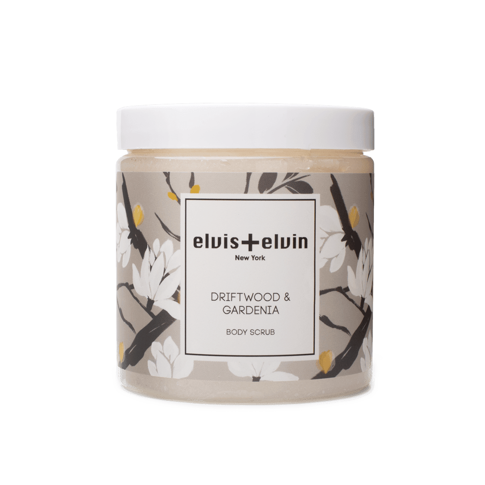elvis+elvin Driftwood & Gardenia Blend Body Scrub with Dead Sea Salt 300ml