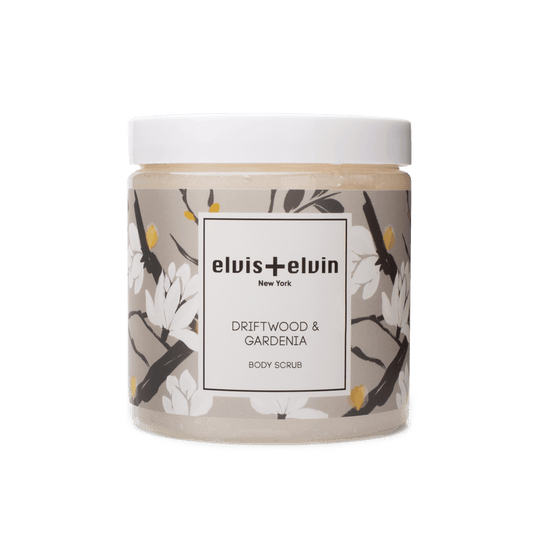 elvis+elvin Driftwood & Gardenia Blend Body Scrub with Dead Sea Salt 300ml