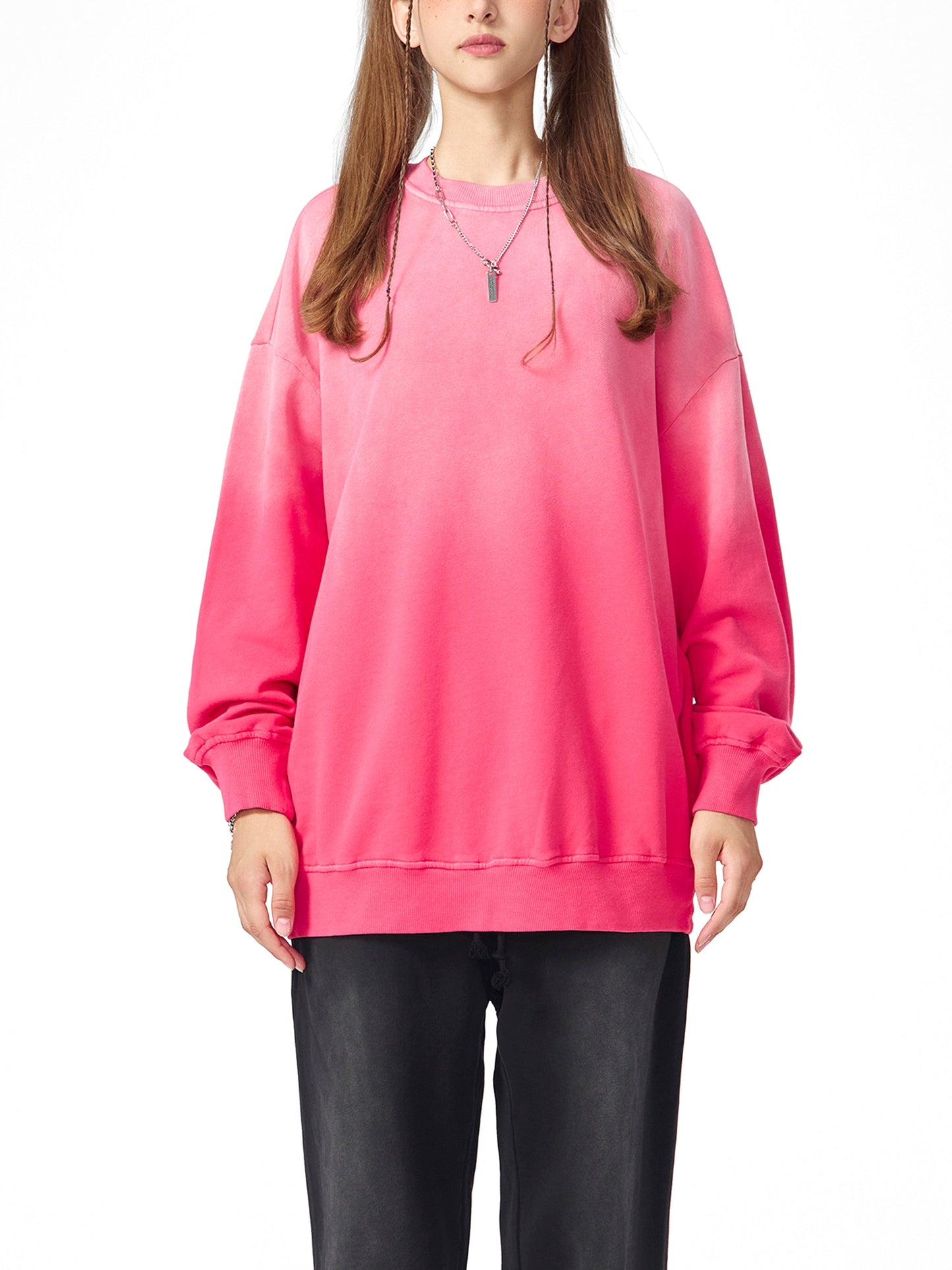 Amaru Khan Stars Handcrafted Vintage Wash Drop-Shoulder Sweatshirt