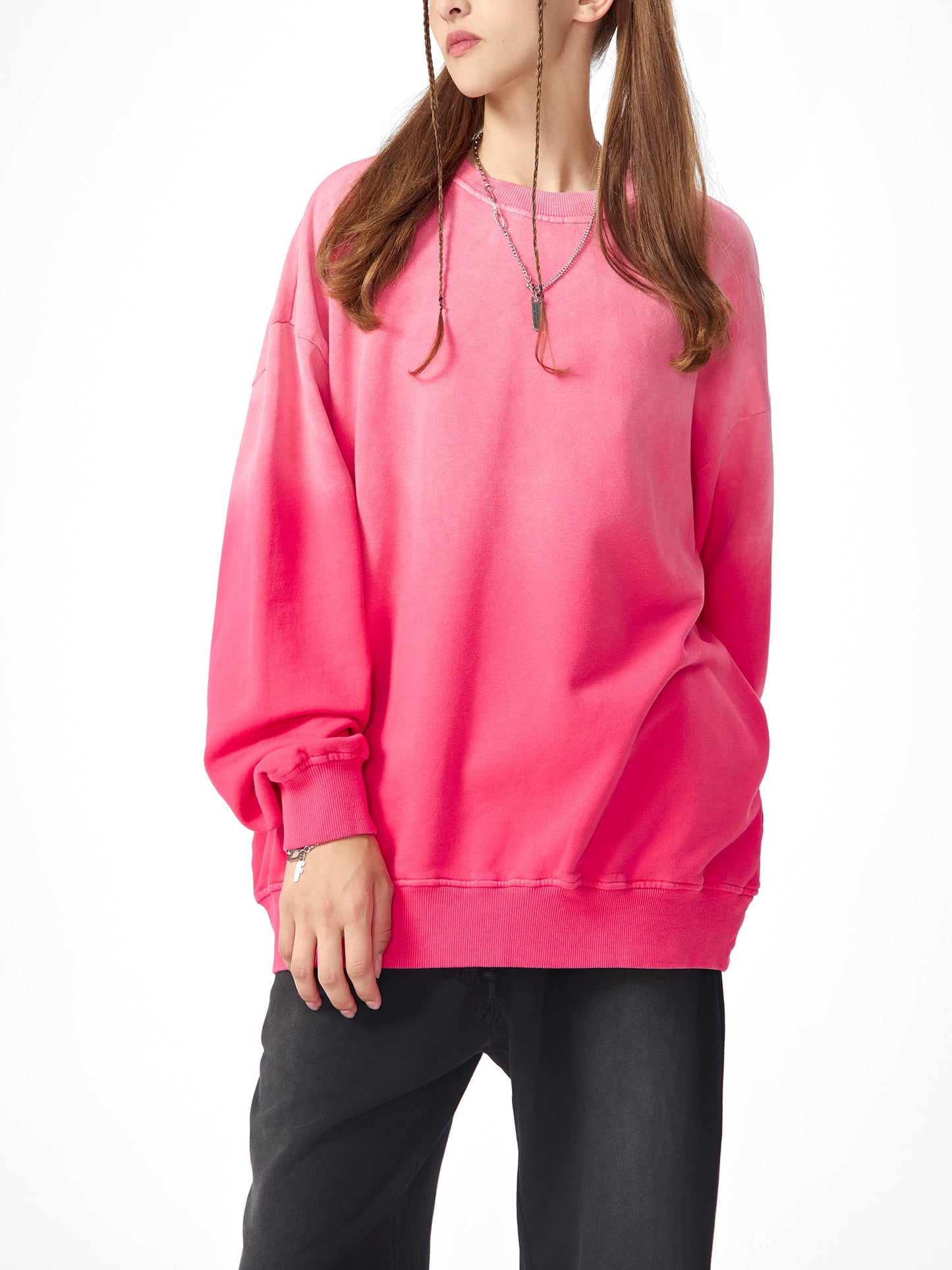 Amaru Khan Stars Handcrafted Vintage Wash Drop-Shoulder Sweatshirt