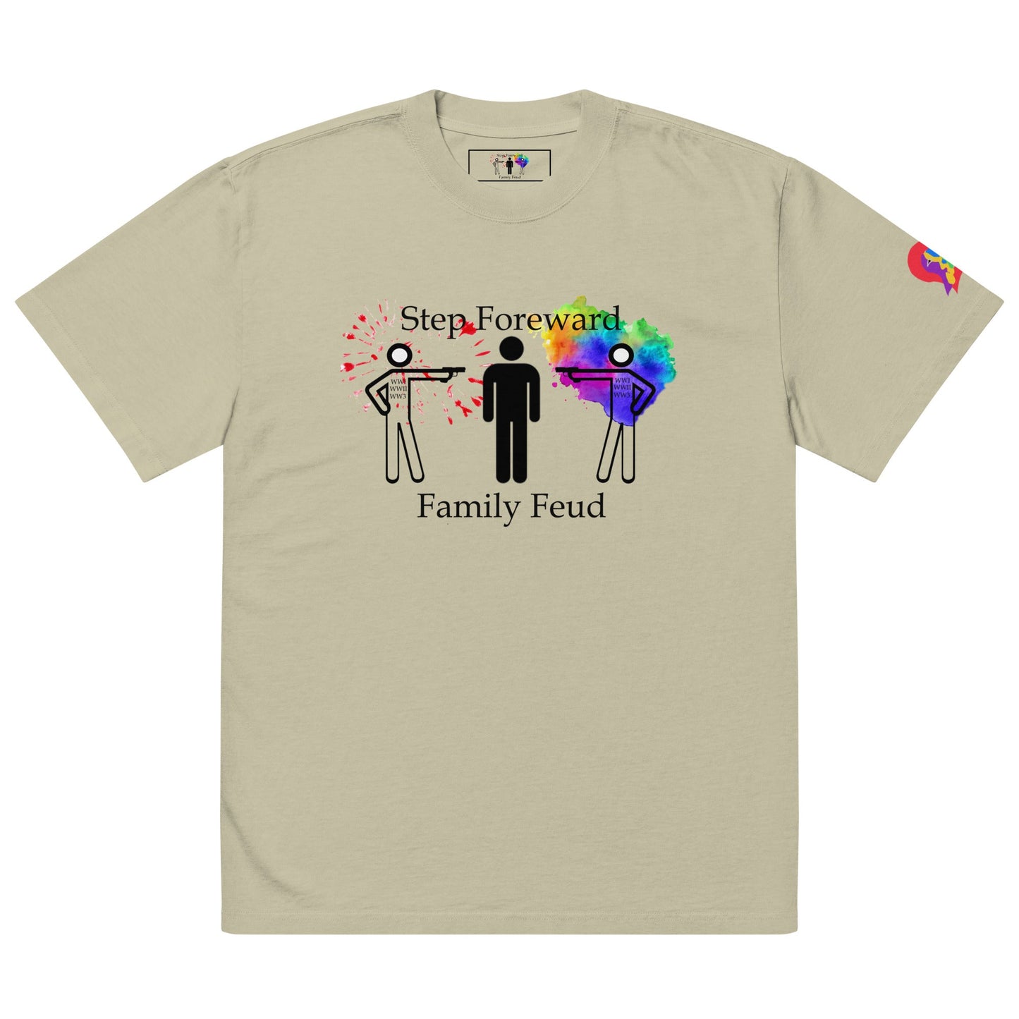 Step Foreword Family Feud Oversized faded t-shirt