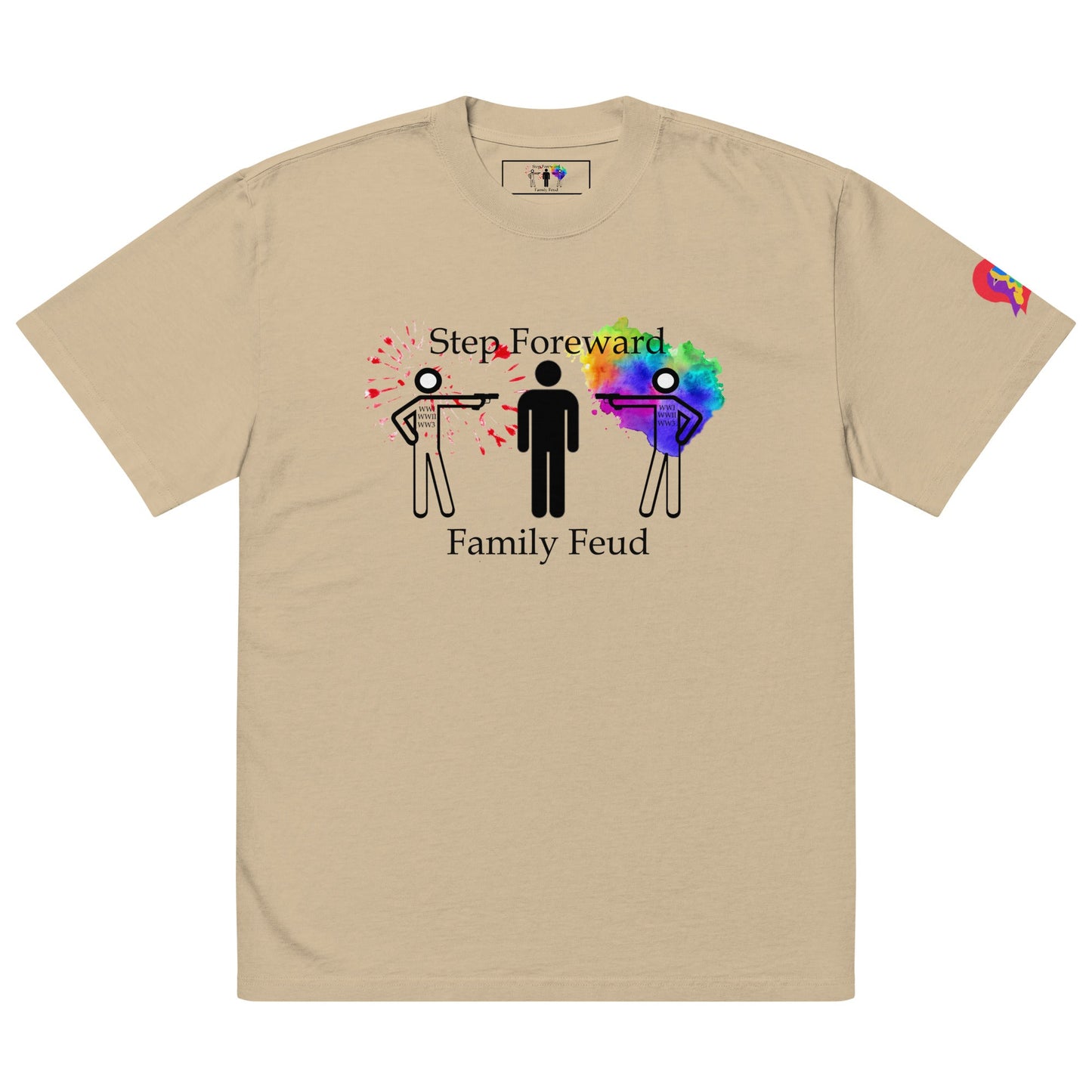 Step Foreword Family Feud Oversized faded t-shirt