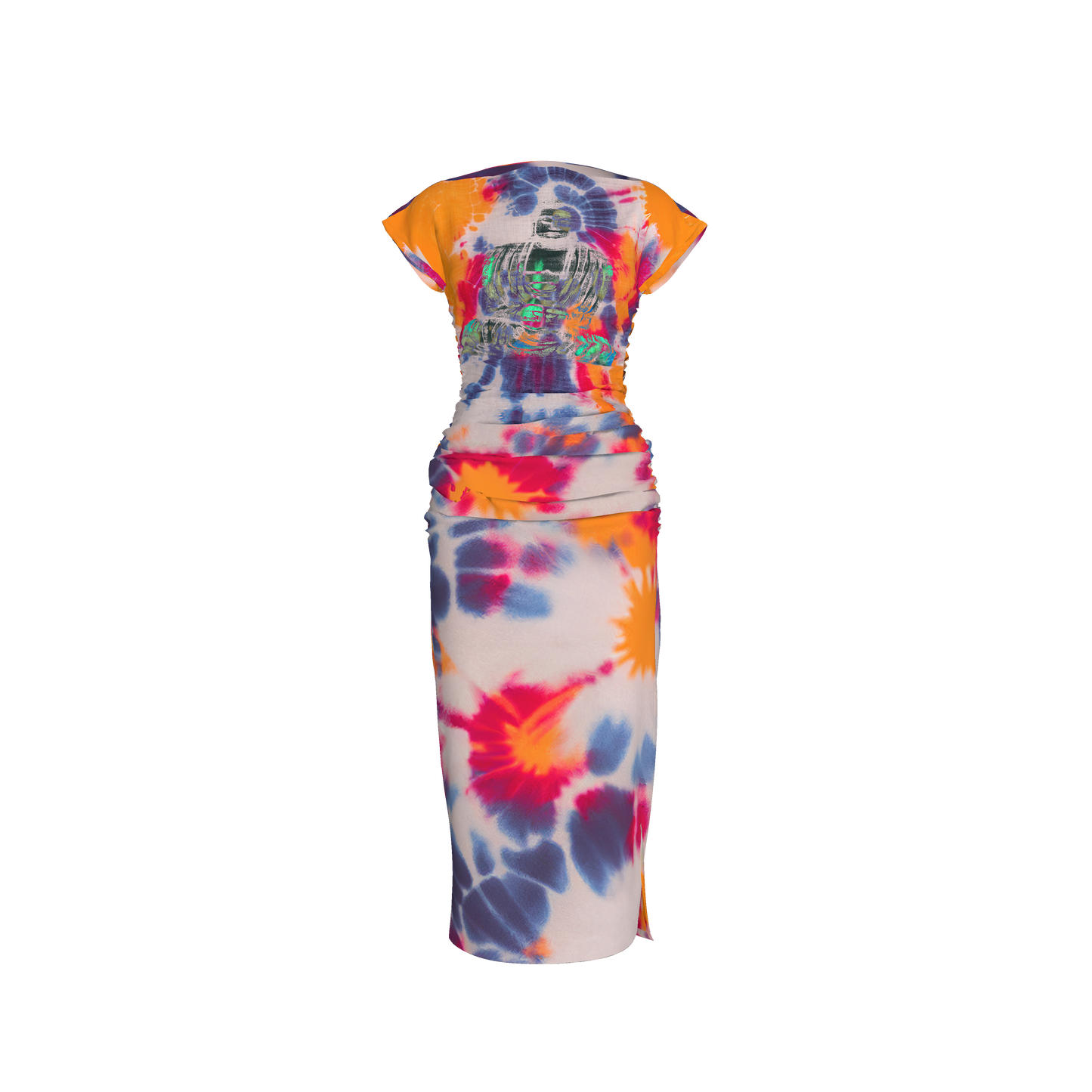Buddha Lotus Sanskrit Tye Dye Bamboo Tencel Dress